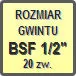 Piktogram - Rozmiar gwintu: BSF 1/2" 20zw.